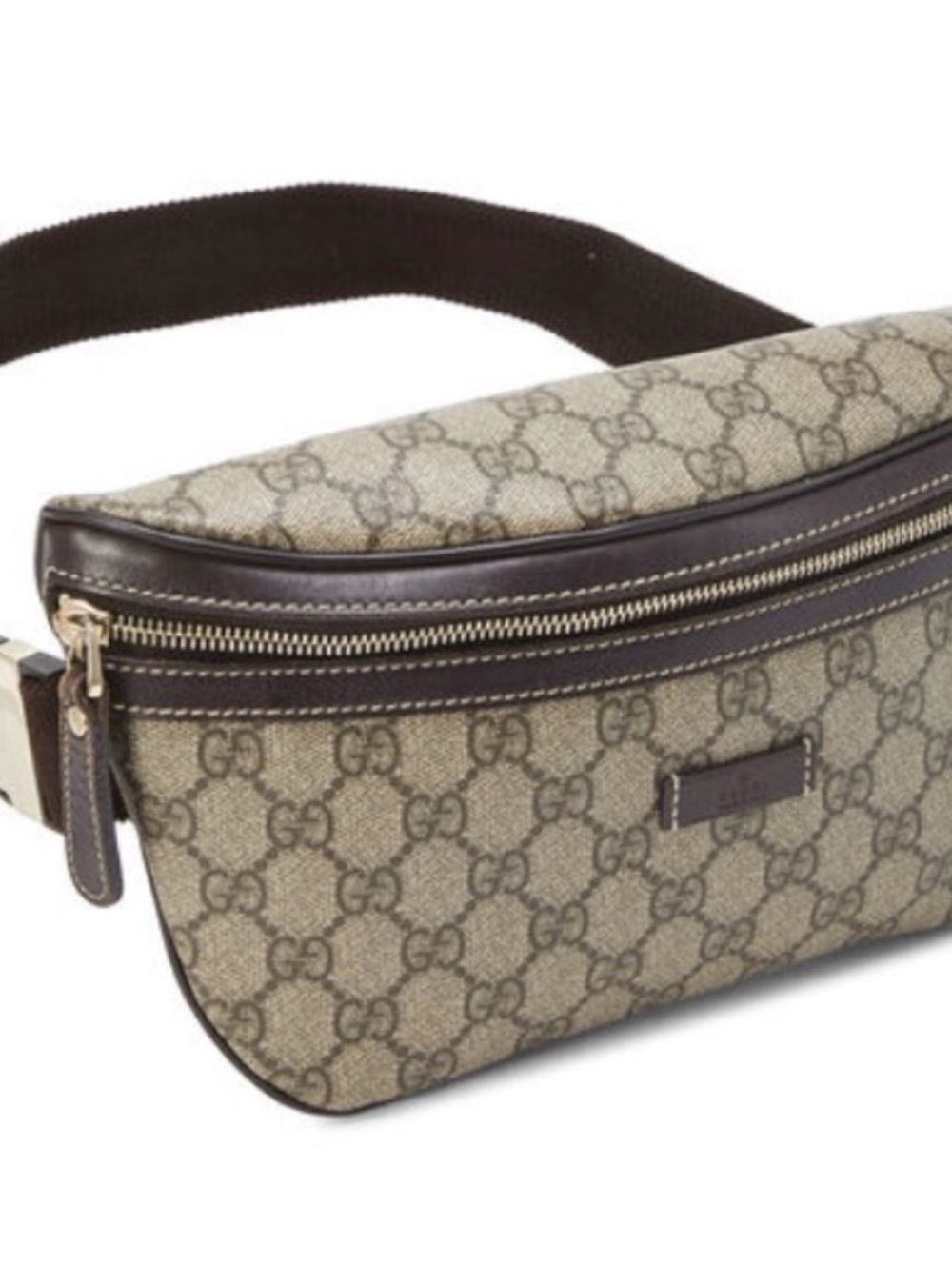 Authentic Gucci GG Supreme Belt bum Bag waist pouch brown tan coated canvas EUC - Picture 13 of 14